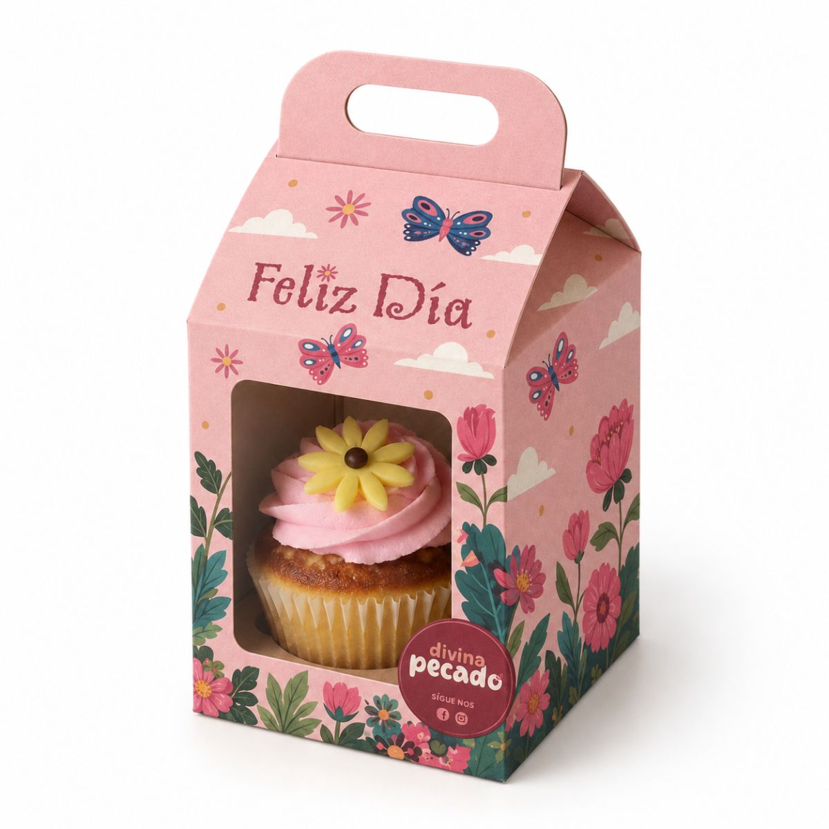 Caja de repostería personalizada con el logo de la marca, fabricada en Bogotá por Magicajas